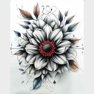 flower-light-tattoo – tattoo design ideas free ai generated – neotraditional-bold-highlights – for-lower-thigh – Gallery: other-flowers-inkby-ai
