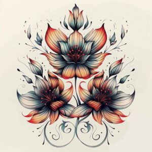 flower-light-tattoo – tattoo design ideas free ai generated – realism-depth-illusion – for-neck – Gallery: other-flowers-inkby-ai