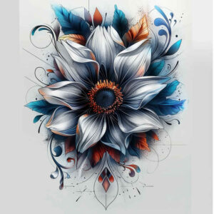flower-love-symbol – tattoo design ideas free ai generated – surrealism-ethereal-textures – for-upper-arm – Gallery: other-flowers-inkby-ai