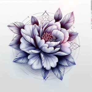 flower-love-tattoo – tattoo design ideas free ai generated – neotraditional-bright-color – for-calf – Gallery: other-flowers-inkby-ai