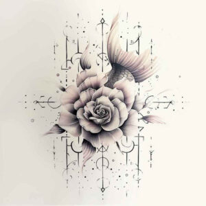 flower-love-tattoo – tattoo design ideas free ai generated – realism-realistic-movement – for-upper-arm – Gallery: other-flowers-inkby-ai