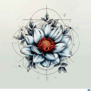 flower-love-tattoo – tattoo design ideas free ai generated – realism-true-to-life – for-upper-chest – Gallery: other-flowers-inkby-ai