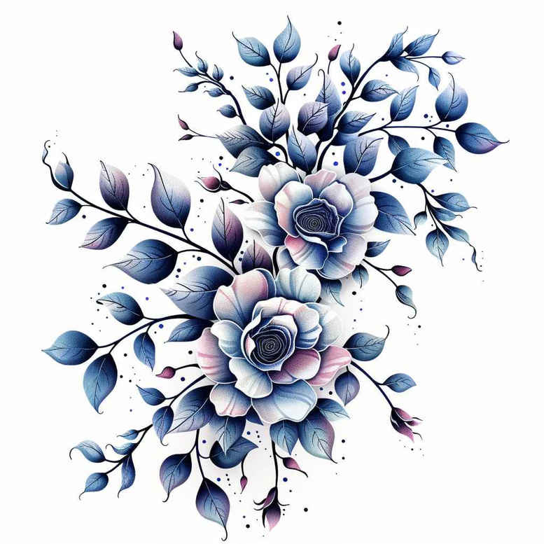 flower-motif-tattoo – tattoo design ideas free ai generated – surrealism-enigmatic-light – for-spine – Gallery: other-flowers-inkby-ai