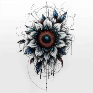 flower-nature-tattoo – tattoo design ideas free ai generated – neotraditional-dynamic-color – for-knee – Gallery: other-flowers-inkby-ai