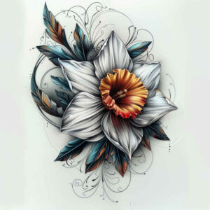 flower-nature-tattoo – tattoo design ideas free ai generated – neotraditional-layered-fill – for-hand – Gallery: other-flowers-inkby-ai