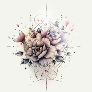 flower-nature-tattoo – tattoo design ideas free ai generated – realism-clean-whites – for-chest – Gallery: other-flowers-inkby-ai