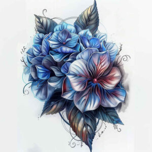 flower-outline-tattoo – tattoo design ideas free ai generated – surrealism-fluid-forms – for-shin – Gallery: other-flowers-inkby-ai