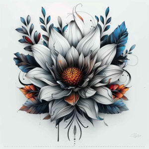 flower-patterns – tattoo design ideas free ai generated – neotraditional-dynamic-color – for-biceps – Gallery: other-flowers-inkby-ai