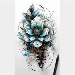 flower-shadow-tattoo – tattoo design ideas free ai generated – realism-ultra-detailed – for-elbow – Gallery: other-flowers-inkby-ai