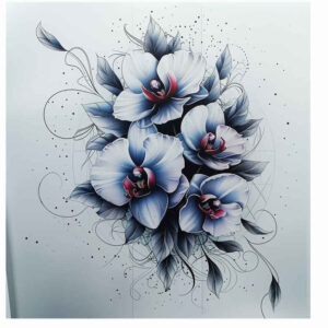 flower-silhouette-tattoo – tattoo design ideas free ai generated – neotraditional-classic-shading – for-neck – Gallery: other-flowers-inkby-ai