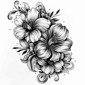 flower-symbolism-tattoo – tattoo design ideas free ai generated – neotraditional-refined-color-palette – for-behind-ear – Gallery: other-flowers-inkby-ai