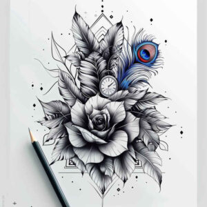 flower-symbolism-tattoo – tattoo design ideas free ai generated – surrealism-enigmatic – for-biceps – Gallery: other-flowers-inkby-ai