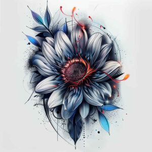 flower-symbolism-tattoo – tattoo design ideas free ai generated – surrealism-ethereal-glow – for-back – Gallery: other-flowers-inkby-ai