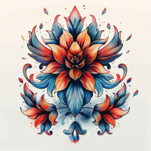 flower-talisman-tattoo – tattoo design ideas free ai generated – realism-realistic-lighting – for-back-shoulder – Gallery: other-flowers-inkby-ai