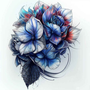 flower-traditional-tattoo-for-men – tattoo design ideas free ai generated – neotraditional-decorative-flourishes – for-ankle – Gallery: other-flowers-inkby-ai