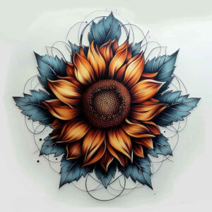 flower-traditional-tattoo-for-men – tattoo design ideas free ai generated – realism-crisp-detail – for-chest – Gallery: other-flowers-inkby-ai