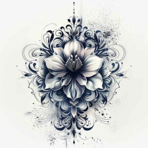 flower-traditional-tattoo-for-men – tattoo design ideas free ai generated – realism-minimal-grain – for-lower-back – Gallery: other-flowers-inkby-ai