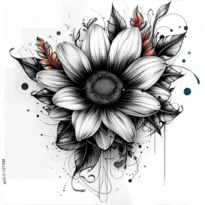 flowers-and-energy – tattoo design ideas free ai generated – realism-vivid-detail – for-stomach – Gallery: other-flowers-inkby-ai