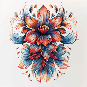 flowers-and-leaves – tattoo design ideas free ai generated – surrealism-disorienting – for-abdomen – Gallery: other-flowers-inkby-ai