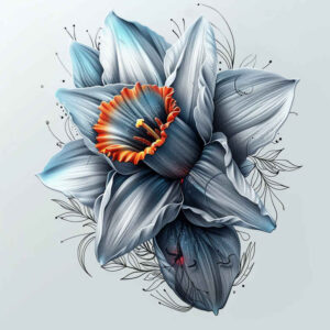 flowers-and-leaves – tattoo design ideas free ai generated – surrealism-esoteric-symbolism – for-sternum – Gallery: other-flowers-inkby-ai