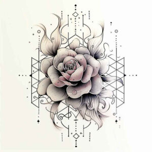 flowers-and-life – tattoo design ideas free ai generated – neotraditional-artistic-contrast – for-back-of-neck – Gallery: other-flowers-inkby-ai