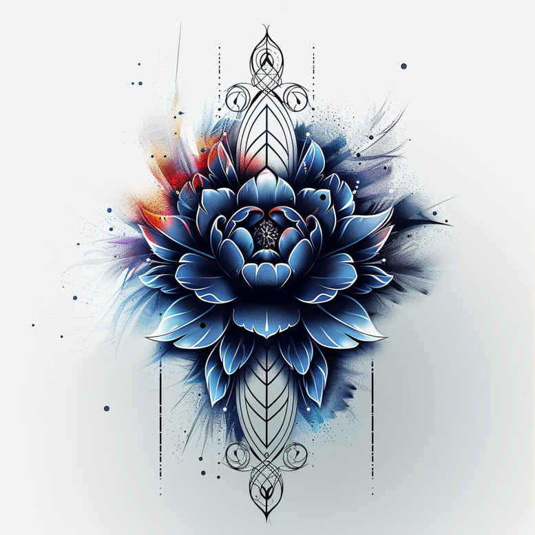 flowers-and-life – tattoo design ideas free ai generated – neotraditional-enhanced-shading – for-side-torso – Gallery: other-flowers-inkby-ai