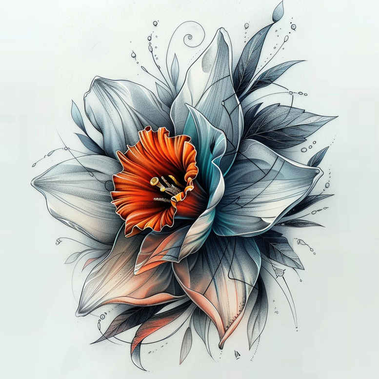 flowers-and-life – tattoo design ideas free ai generated – surrealism-unreal – for-scapula – Gallery: other-flowers-inkby-ai