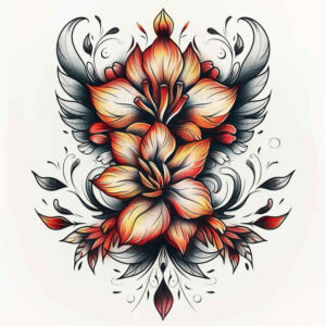 flowers-and-light – tattoo design ideas free ai generated – neotraditional-modern-classic – for-back-shoulder – Gallery: other-flowers-inkby-ai