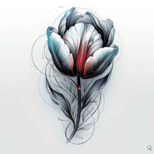 flowers-and-light – tattoo design ideas free ai generated – neotraditional-vivid-detail – for-lower-thigh – Gallery: other-flowers-inkby-ai