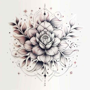 flowers-and-light – tattoo design ideas free ai generated – surrealism-ethereal-glow – for-collarbone – Gallery: other-flowers-inkby-ai