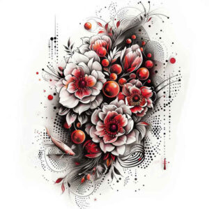 flowers-and-mysticism – tattoo design ideas free ai generated – realism-smooth-gradients – for-back-shoulder – Gallery: other-flowers-inkby-ai