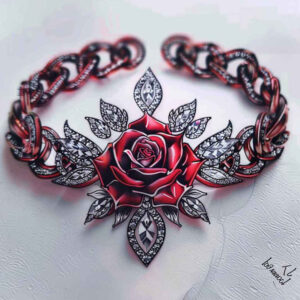 flowers-in-neotraditional-style – tattoo design ideas free ai generated – neotraditional-clean-fill – for-temple – Gallery: other-flowers-inkby-ai