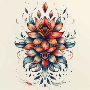 flowers-in-neotraditional-style – tattoo design ideas free ai generated – surrealism-dream-motifs – for-wrist-side – Gallery: other-flowers-inkby-ai