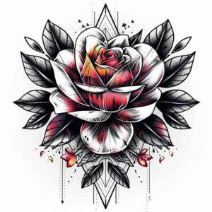 flowers-in-neotraditional-style – tattoo design ideas free ai generated – surrealism-juxtaposition – for-foot – Gallery: other-flowers-inkby-ai