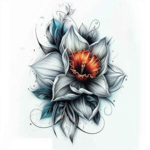 flowers – tattoo design ideas free ai generated – surrealism-surreal-lighting – for-upper-back – Gallery: other-flowers-inkby-ai