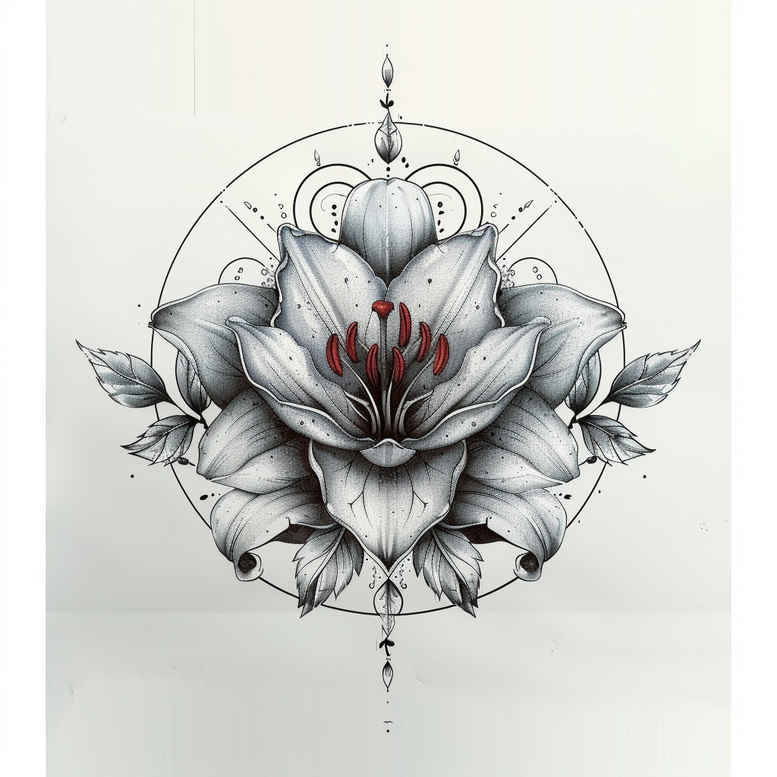 flowers-tattoo – tattoo design ideas free ai generated – realism-lifelike-eyes – for-neck – Gallery: other-flowers-inkby-ai