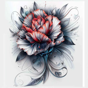 flowers-with-3d-effect – tattoo design ideas free ai generated – realism-illusion-of-depth – for-back-shoulder – Gallery: other-flowers-inkby-ai