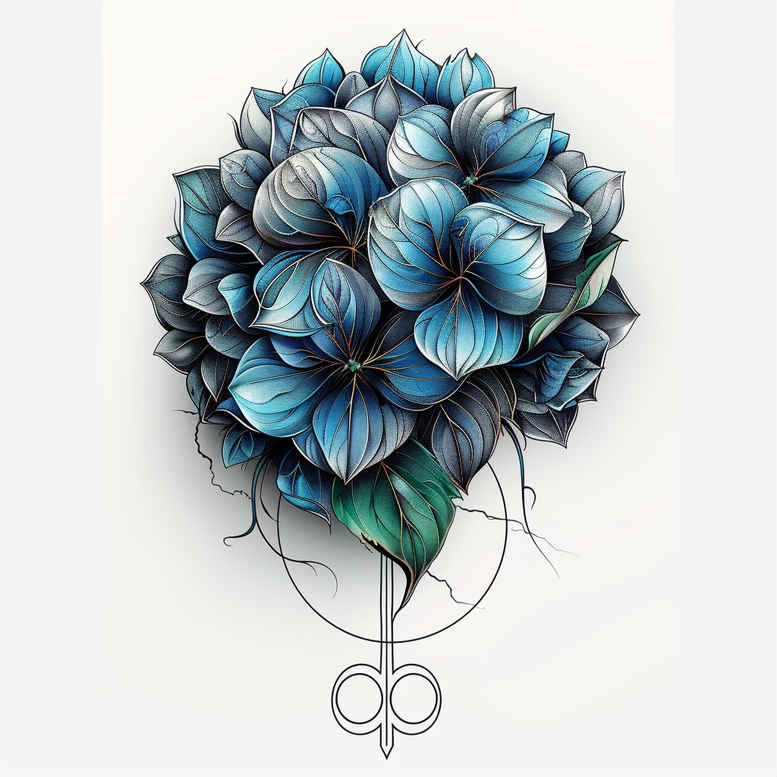 flowers-with-contour – tattoo design ideas free ai generated – realism-emotional-realism – for-sternum – Gallery: other-flowers-inkby-ai
