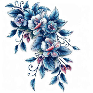 flowers-with-contour – tattoo design ideas free ai generated – realism-realistic-wrinkles – for-palm – Gallery: other-flowers-inkby-ai