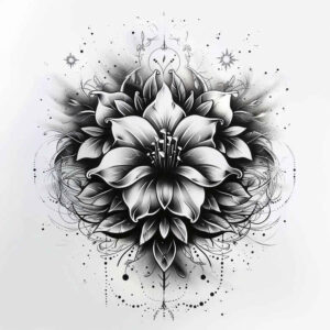 flowers-with-detail – tattoo design ideas free ai generated – realism-delicate-highlight – for-collarbone – Gallery: other-flowers-inkby-ai