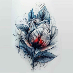 flowers-with-detail – tattoo design ideas free ai generated – realism-smooth-blackwork – for-lower-arm – Gallery: other-flowers-inkby-ai