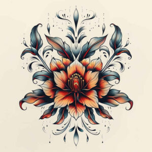 flowers-with-detail – tattoo design ideas free ai generated – surrealism-esoteric – for-ribs – Gallery: other-flowers-inkby-ai