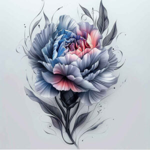 flowers-with-detail – tattoo design ideas free ai generated – surrealism-symbolic – for-temple – Gallery: other-flowers-inkby-ai
