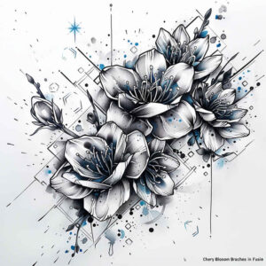 flowers-with-details – tattoo design ideas free ai generated – neotraditional-bold-highlights – for-lower-thigh – Gallery: other-flowers-inkby-ai