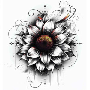 flowers-with-details – tattoo design ideas free ai generated – neotraditional-vivid-detail – for-shoulder-blade – Gallery: other-flowers-inkby-ai