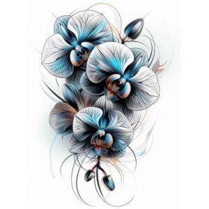 flowers-with-geometric-pattern – tattoo design ideas free ai generated – neotraditional-bold-texture – for-foot – Gallery: other-flowers-inkby-ai