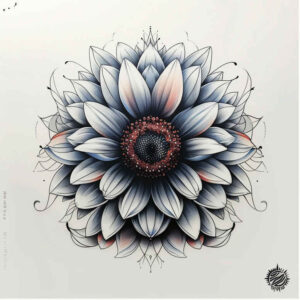 flowers-with-lines – tattoo design ideas free ai generated – surrealism-ethereal-glow – for-forearm – Gallery: other-flowers-inkby-ai