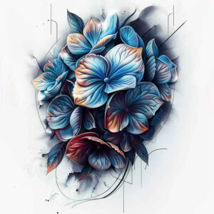 flowers-with-lines – tattoo design ideas free ai generated – surrealism-psychological-depth – for-back – Gallery: other-flowers-inkby-ai