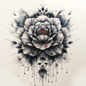 flowers-with-organic-lines – tattoo design ideas free ai generated – neotraditional-dynamic-linework – for-outer-arm – Gallery: other-flowers-inkby-ai