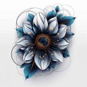 flowers-with-ornament – tattoo design ideas free ai generated – surrealism-unreal – for-hip – Gallery: other-flowers-inkby-ai